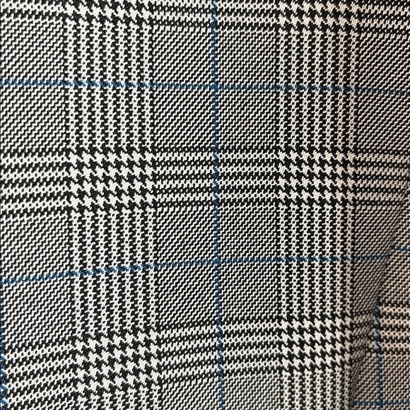 Steve Madden NWOT Plaid Blazer Padded Shoulders Black White Blue Loose Fit XL - Picture 6 of 13